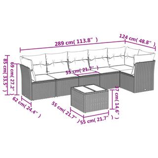 VidaXL Ensemble de canapés de jardin rotin synthétique  