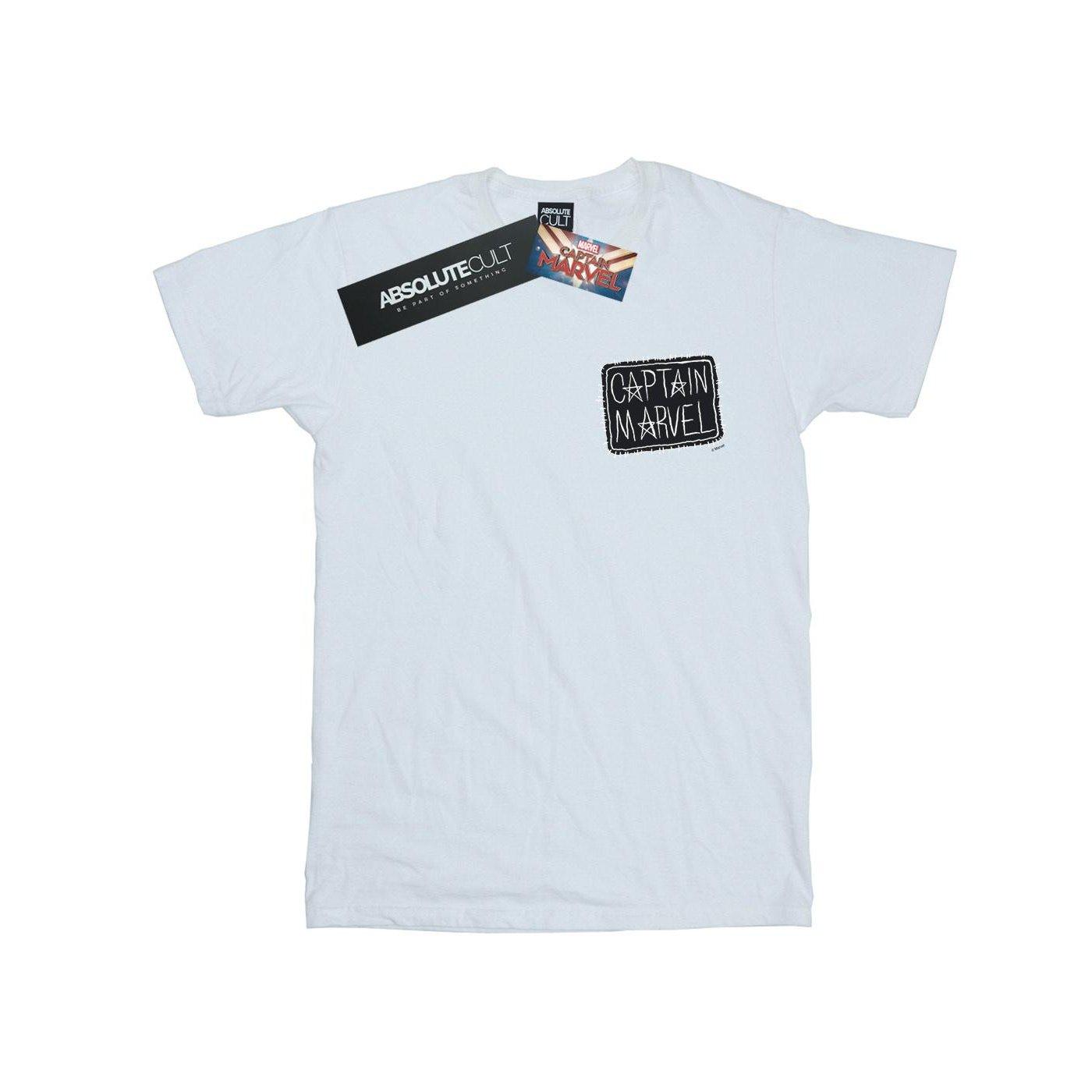 Image of Captain Breast Patch Tshirt Unisex Weiss 128