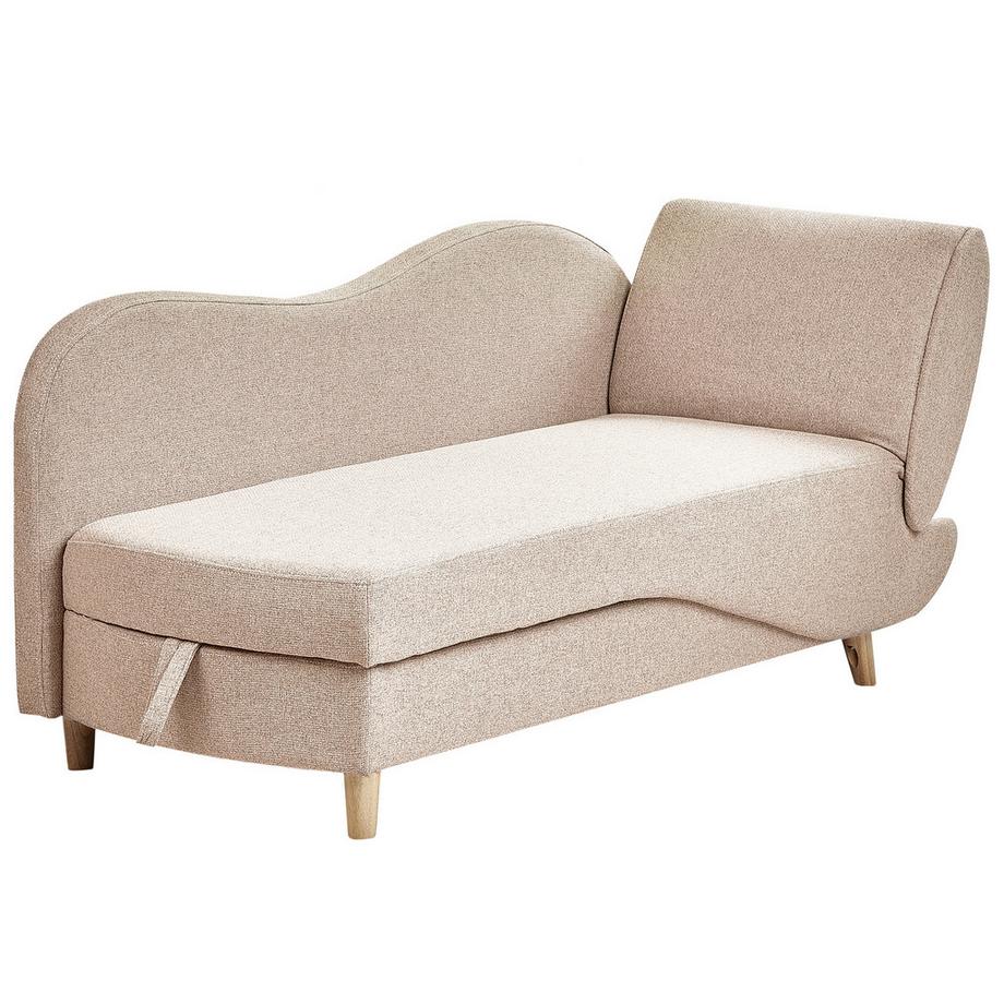 Beliani Rechtsseitige Chaiselongue aus Kunstleinen Skandinavisch MERI  