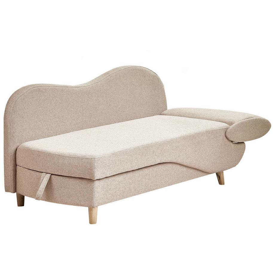 Beliani Rechtsseitige Chaiselongue aus Kunstleinen Skandinavisch MERI  