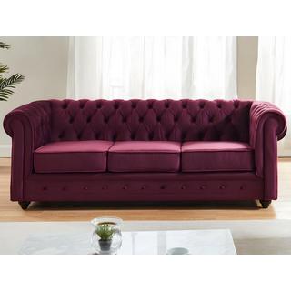 Vente-unique Sofas 3-Sitzer & 2-Sitzer - Samt - Purpur - CHESTERFIELD  