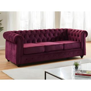 Vente-unique Sofas 3-Sitzer & 2-Sitzer - Samt - Purpur - CHESTERFIELD  