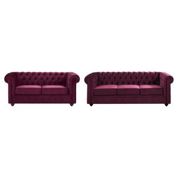 Sofas 3-Sitzer & 2-Sitzer - Samt - Purpur - CHESTERFIELD