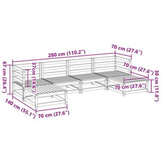 VidaXL set divano da giardino Legno di pino  