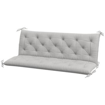 Coussin de banc 3 places 150x98x8 cm Coussin de banc avec sangles Coussin de siège Coussin de chaise extérieur/intérieur Coussin de siège Coussin de siège Coussin de banc pour meubles de jardin Balancelle de banc Gris clair