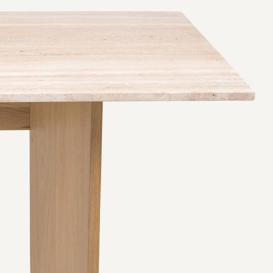 AM.PM Tisch Mindo aus Travertin und Eich massiv  