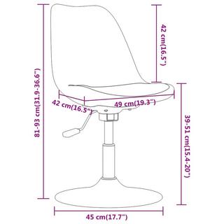 VidaXL Chaise de salle à manger pivotante tissu  