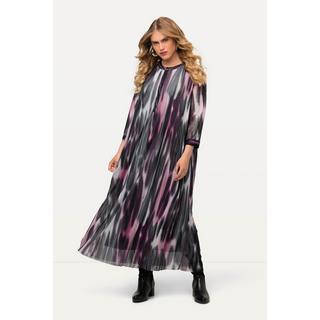 Ulla Popken  Robe midi à ligne en A, col rond et manches longues, doublure 