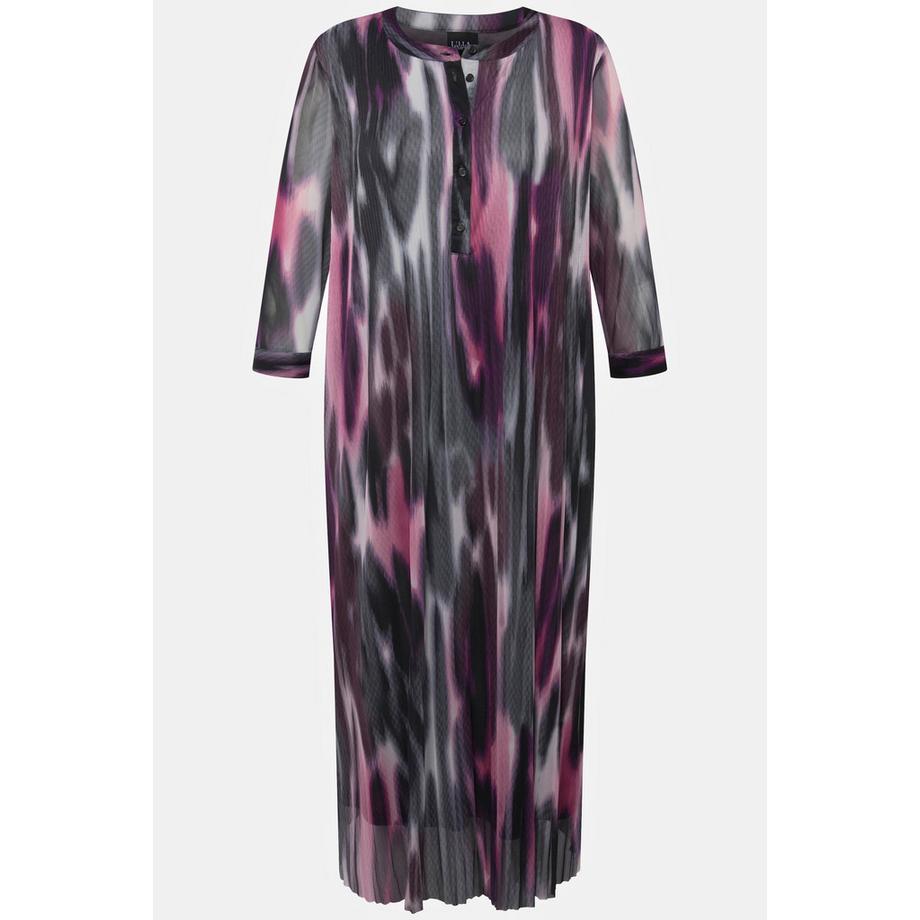 Ulla Popken Robe midi double couche ligne A col rond manches longues  