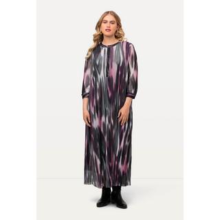 Ulla Popken  Robe midi à ligne en A, col rond et manches longues, doublure 