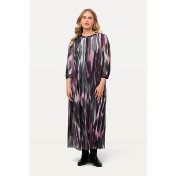 Robe midi à ligne en A, col rond et manches longues, doublure