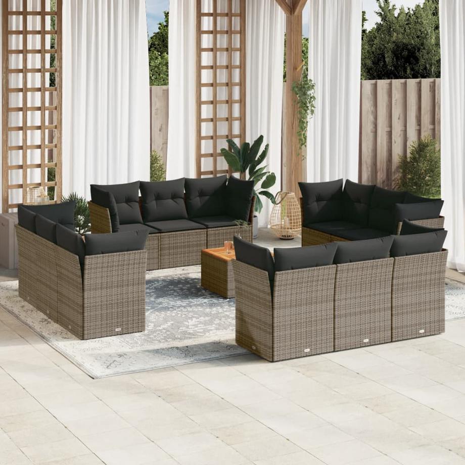 VidaXL set divano da giardino Polirattan  