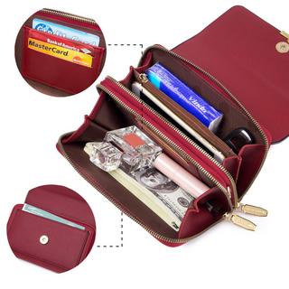 Only-bags.store PU Leder Crossbody Umhängetasche Passport Handytasche mit Kartenschlitz Verstellbarer Abnehmbarer Schulterriemen  