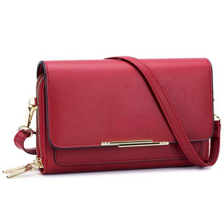 Only-bags.store Borsa a Tracolla in Pelle PU Porta Passaporto Telefono con Fessura per Carte Tracolla Regolabile Rimovibile  