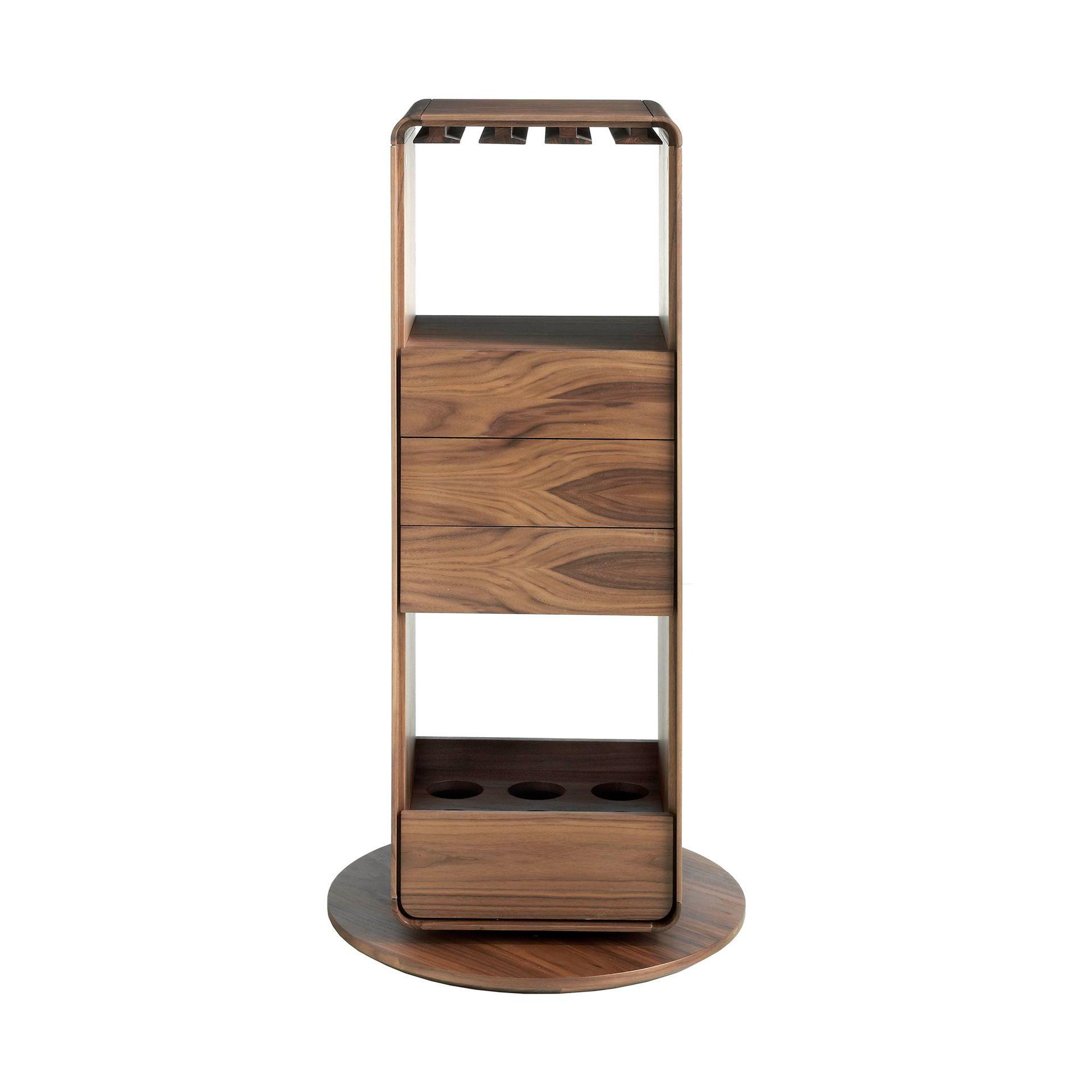 ANGEL CERDA Mobile bar girevole in noce  