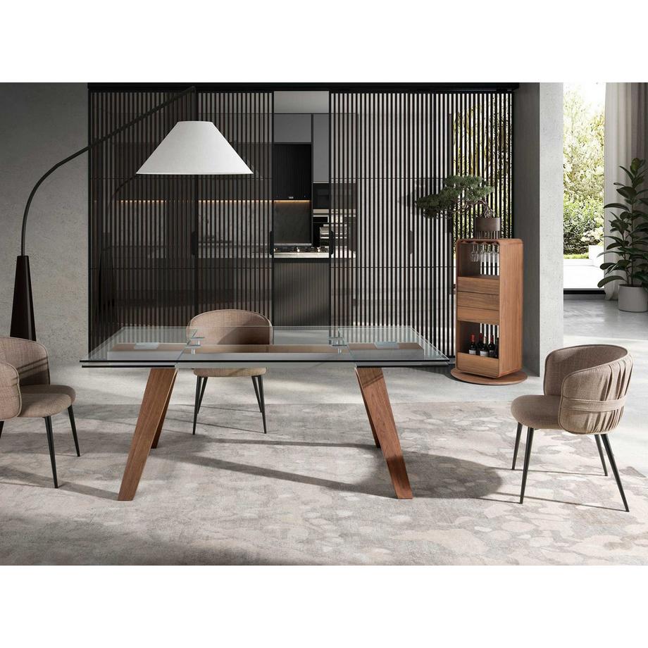 ANGEL CERDA Drehbarer Barschrank aus Nussbaum  