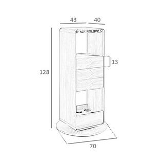 ANGEL CERDA Mobile bar girevole in noce  