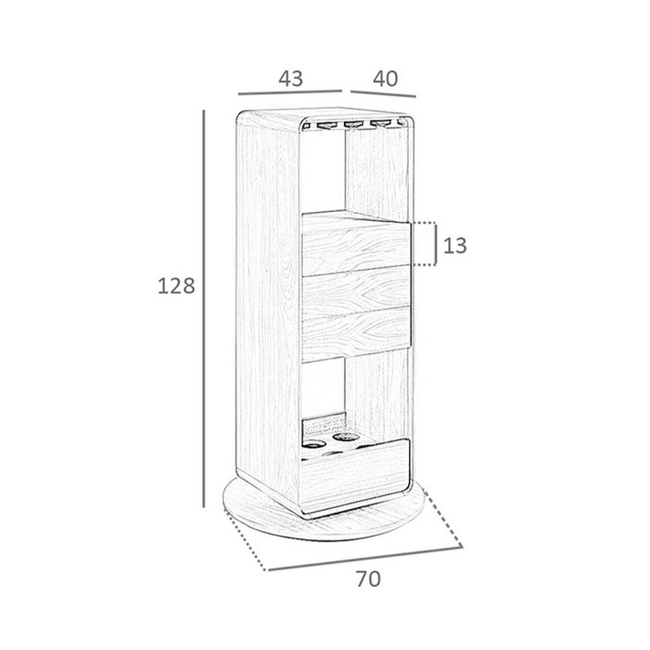 ANGEL CERDA Drehbarer Barschrank aus Nussbaum  