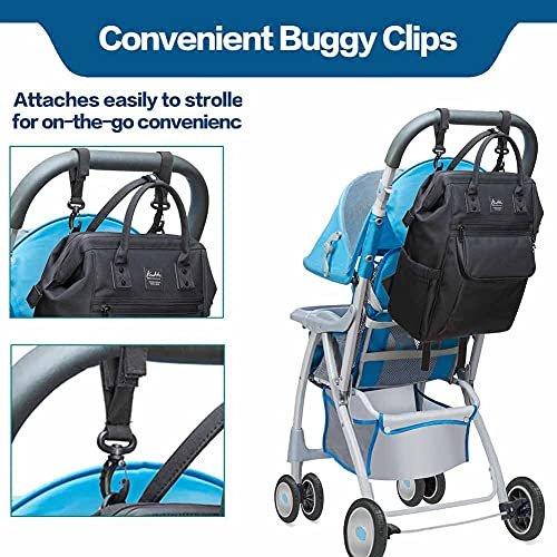 Only-bags.store Wickeltaschen Rucksack Grosser Windelrucksack mit Schnullerhalter und Kinderwagengurten  