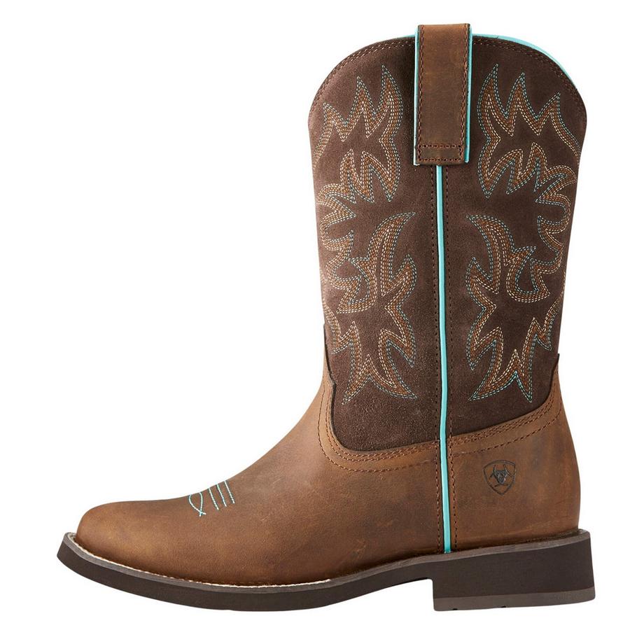 Ariat  bottes western en cuir   delilah round toe 
