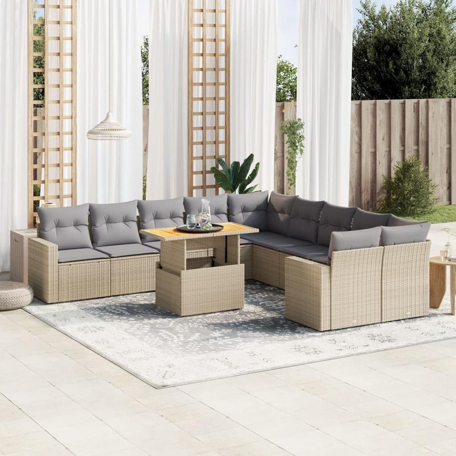 VidaXL set divano da giardino Polirattan  
