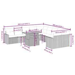 VidaXL Garten sofagarnitur poly-rattan  