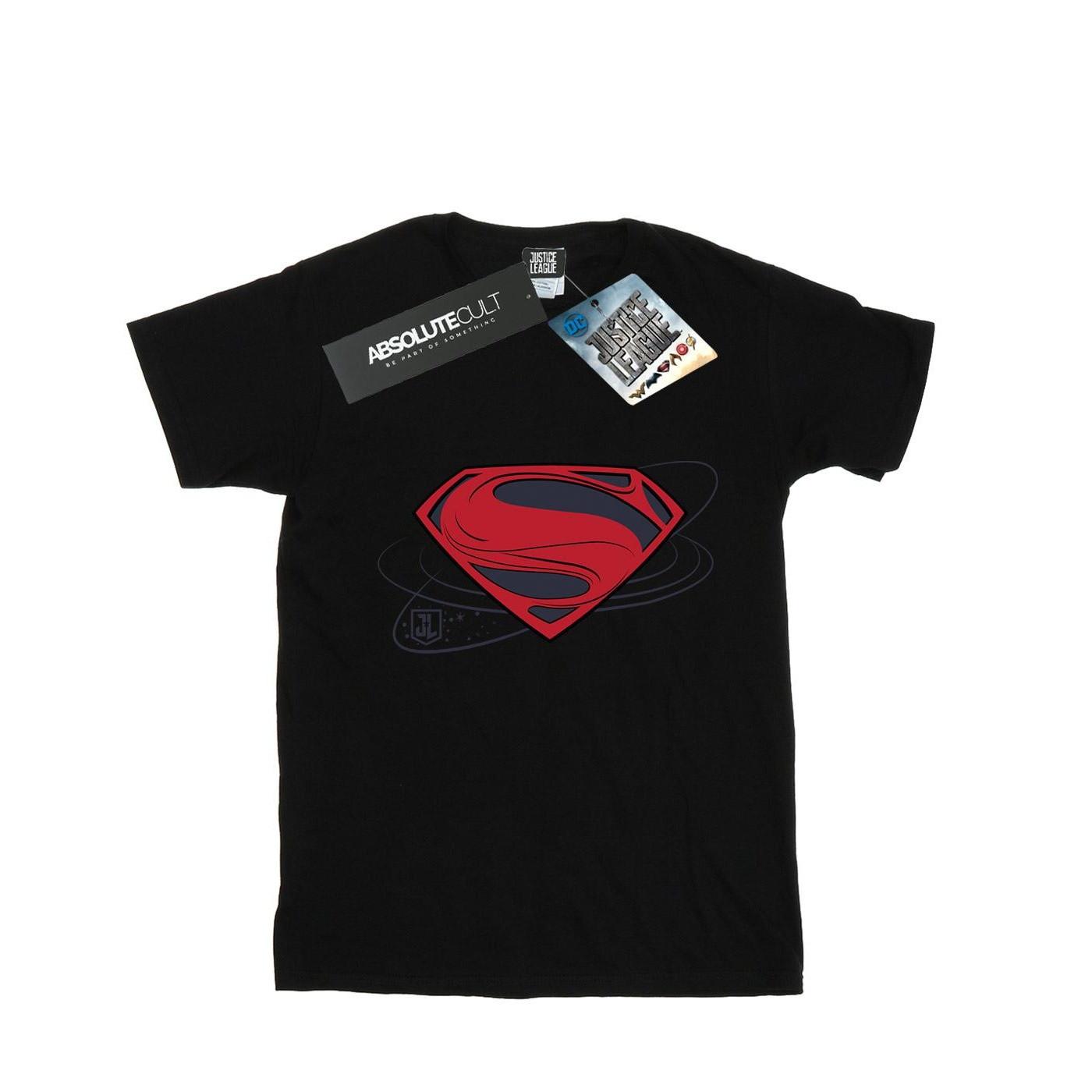 Image of Justice League Movie Superman Logo Tshirt Damen Schwarz XXL