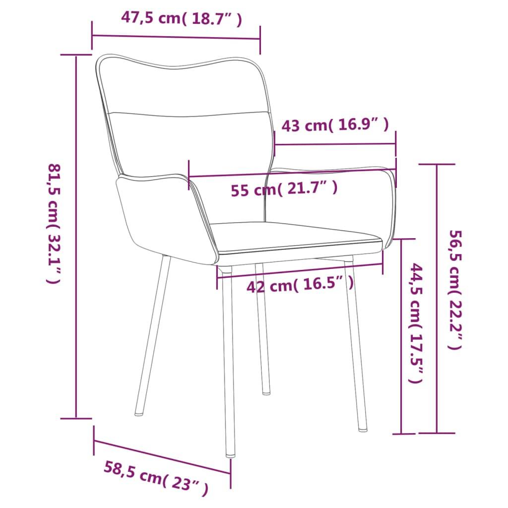 VidaXL sedia da pranzo Velluto  