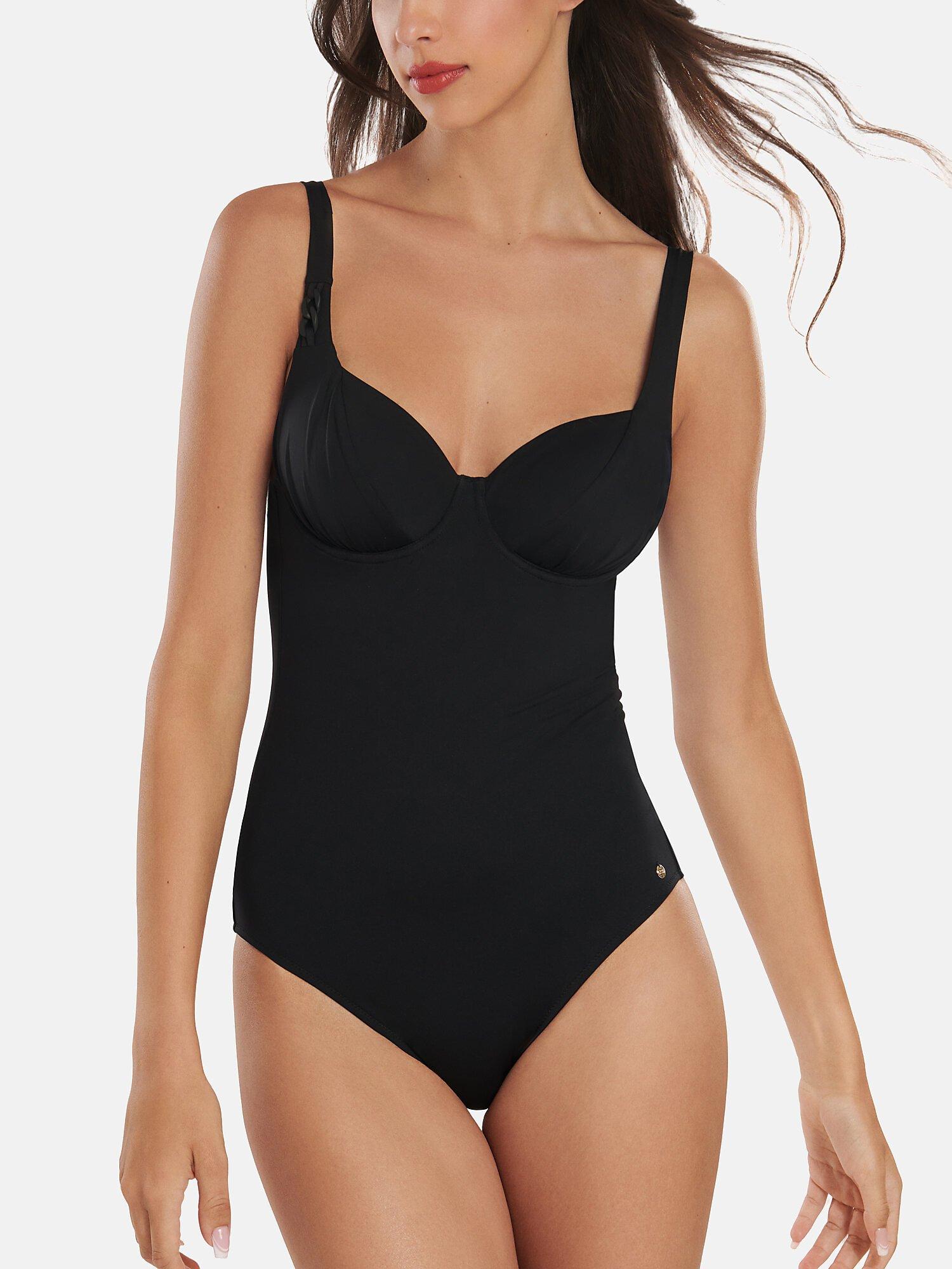 Image of Einteiliger Badeanzug Mit Armatur Und Mehreren Positionen Palma Damen Schwarz D/42