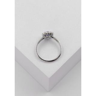 MUAU Schmuck  bague or blanc 750 diamant 0,40ct. saphir 0,88ct. 