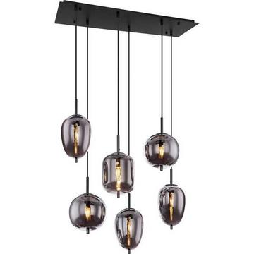 Lampe à suspension Blacky métal noir 6xE14