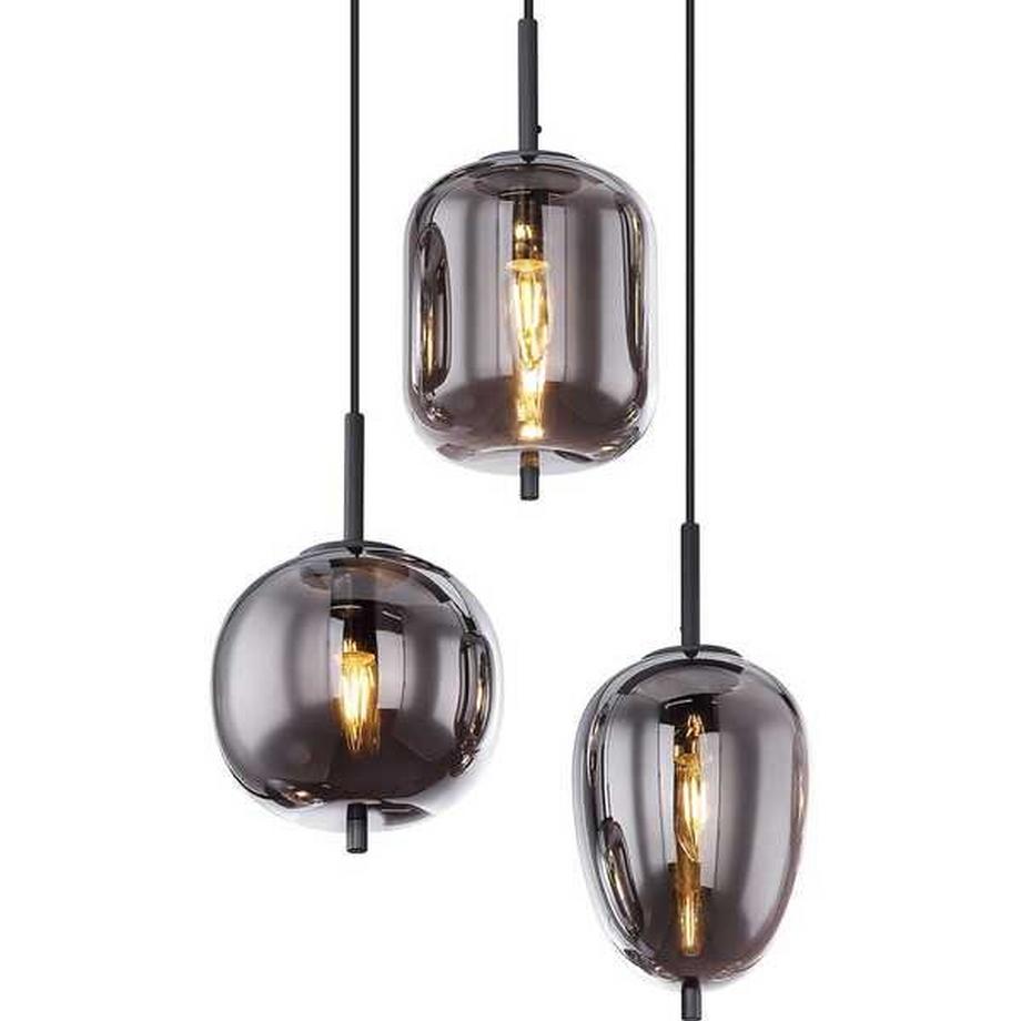 mutoni Lampe à suspension Blacky métal noir 6xE14  