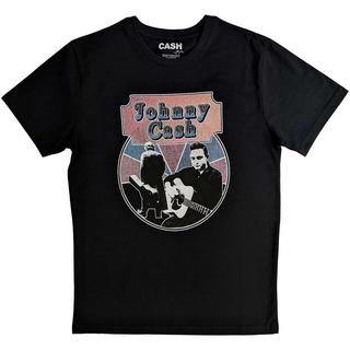 Johnny Cash Walking Guitar Front On T-Shirt  