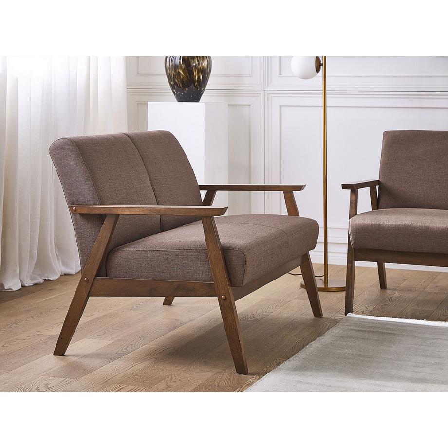 Beliani 2 Sitzer Sofa aus Stoff Retro ASNES  