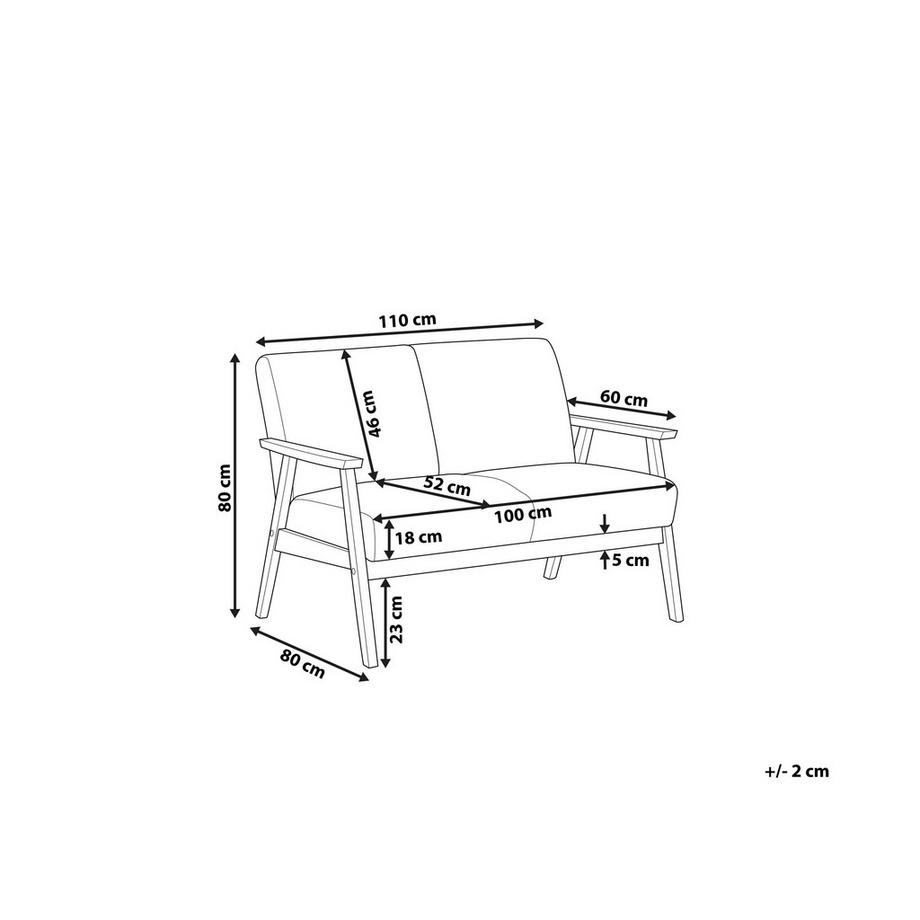 Beliani 2 Sitzer Sofa aus Stoff Retro ASNES  