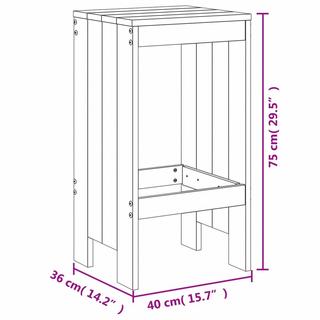 VidaXL sgabello da bar Legno di pino  