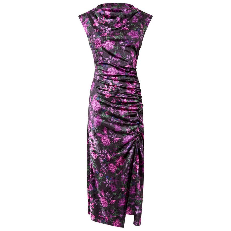 Joe Browns Robe en velours imprimé floral col bénitier Petite  