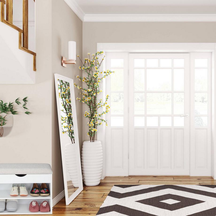 B2X Weiß gepolsterte Schuhbank  