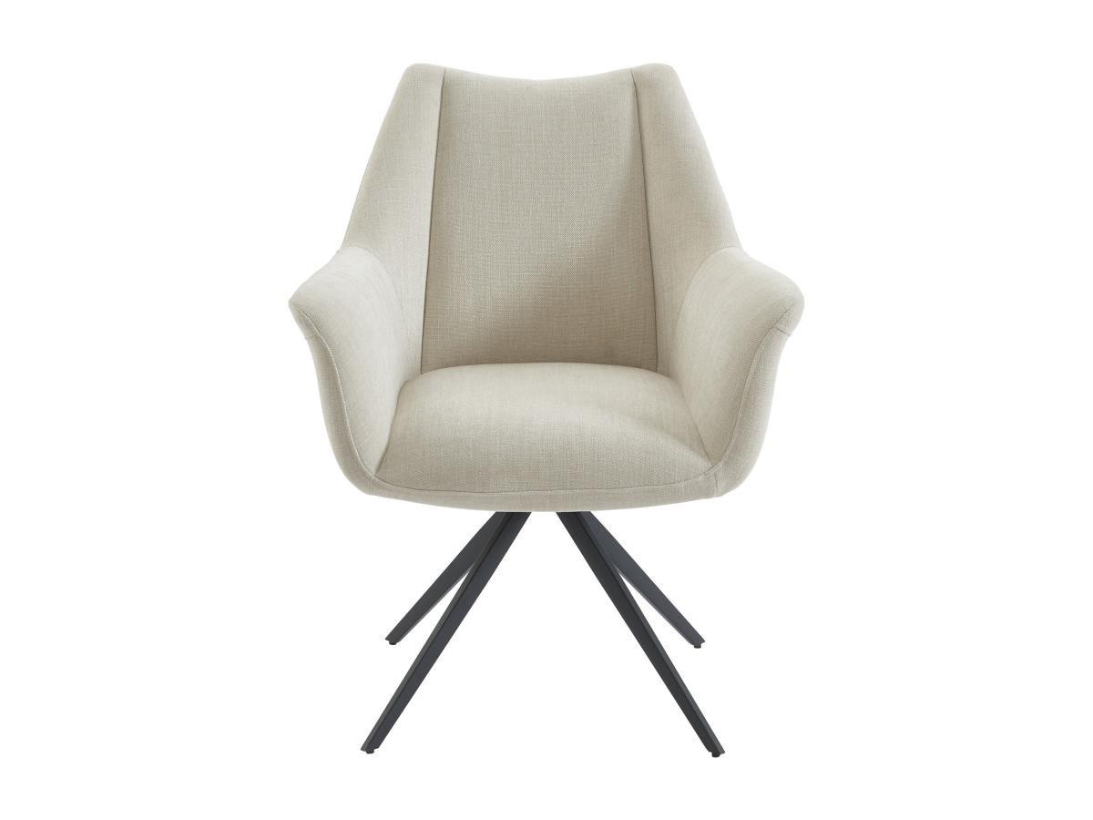 Maison Céphy Stuhl mit Armlehnen - Stoff &es Metall - Beige - KARDESA von Maison Céphy  