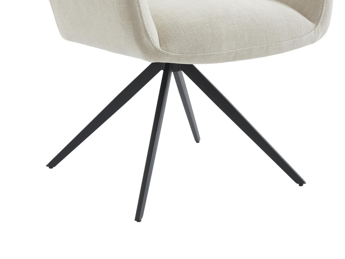 Maison Céphy Stuhl mit Armlehnen - Stoff &es Metall - Beige - KARDESA von Maison Céphy  