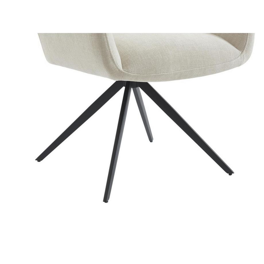 Maison Céphy Stuhl mit Armlehnen - Stoff &es Metall - Beige - KARDESA von Maison Céphy  