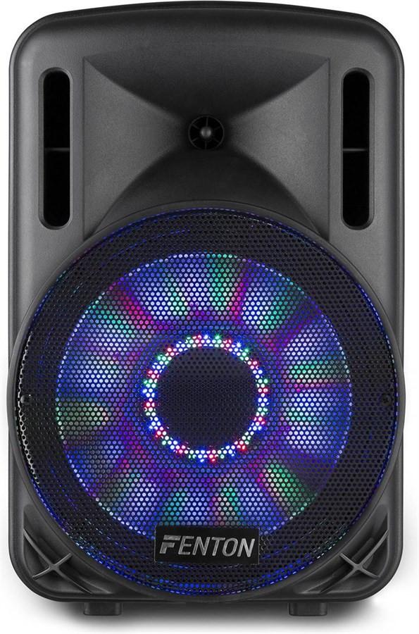 Fenton  FT12LED Aktiv Trolley-Speaker 1x 12, 450W, USB/SD/MP3/BT, Mic, LED 