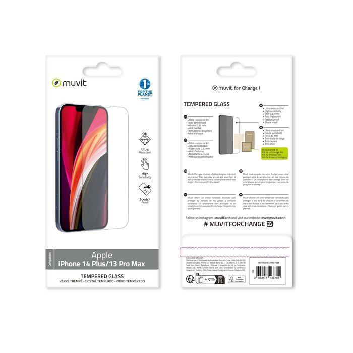 Muvit  Verre Trempé pour iPhone 14 Plus/13 Pro Max 