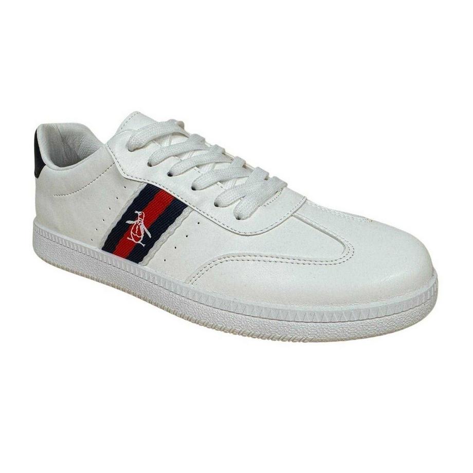 Original Penguin Flache Sneaker mit gestreiftem Seitenpanel  