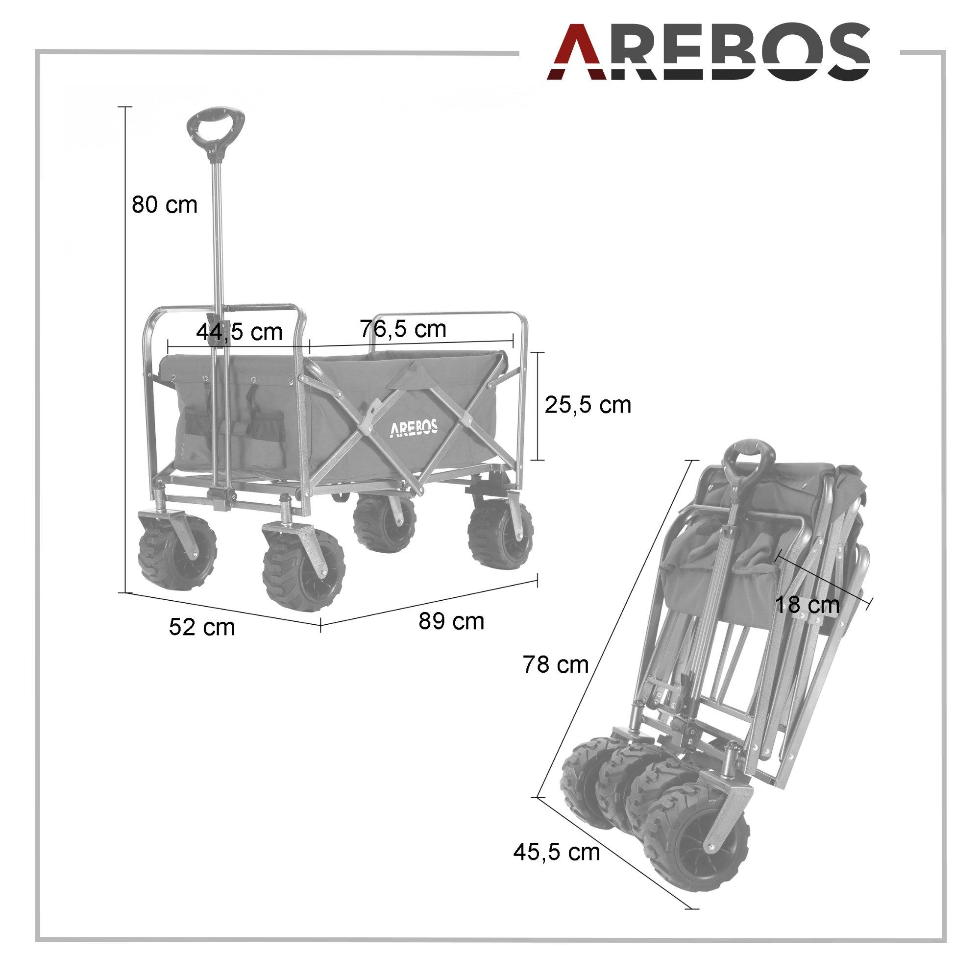 Arebos  Bollerwagen | Handwagen | Transportkarre | bis 100kg | Klappbar 