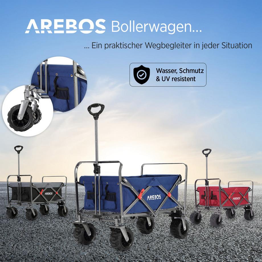 Arebos  Chariot à main | Chariot de transport | Jusqu'à 100 kg | Pliable 