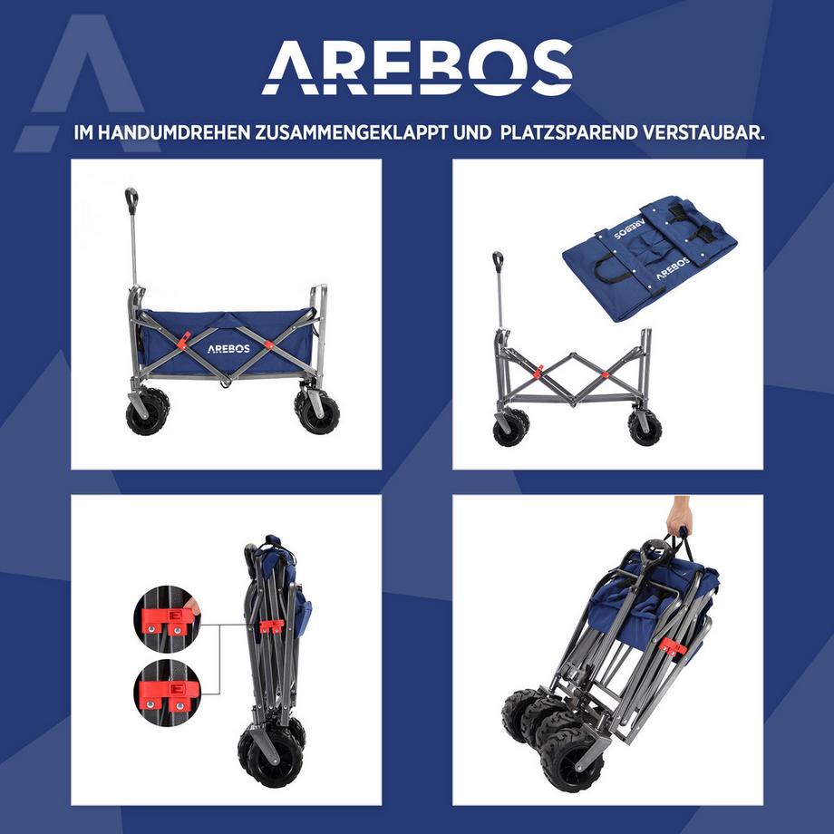 Arebos  Chariot à main | Chariot de transport | Jusqu'à 100 kg | Pliable 