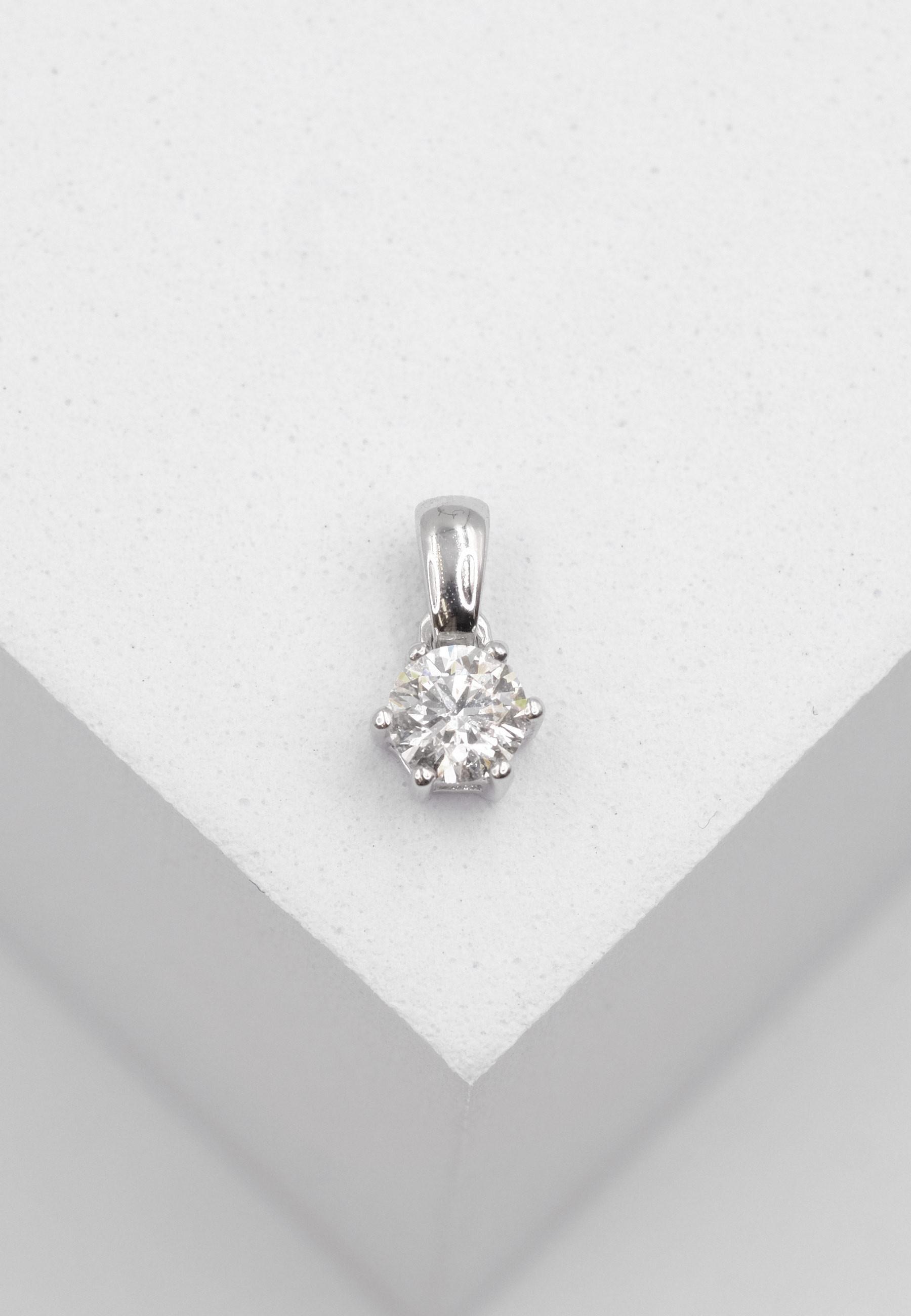 MUAU Schmuck  Anhänger Weissgold 750 6-Griff-Fassung Diamant 0.30ct. 