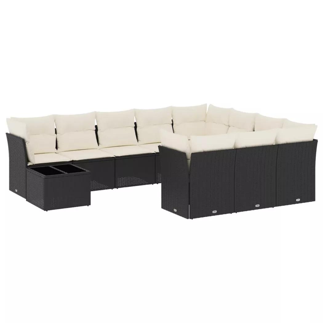 VidaXL - Garten sofagarnitur poly-rattan, One Size, Schwarz