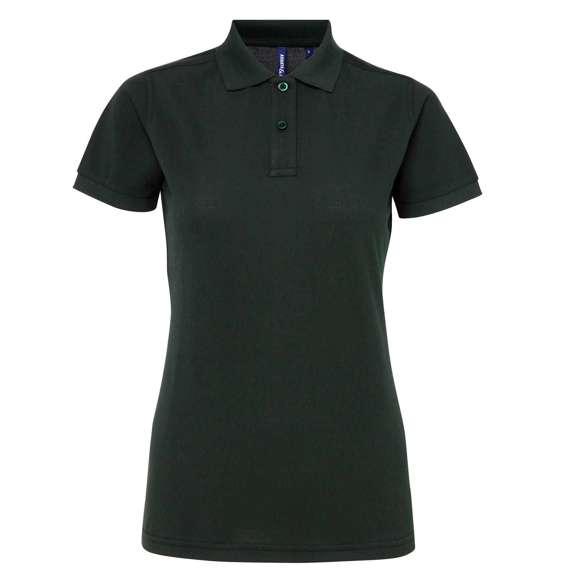 Image of Kurzarm Performance Blend Polo Shirt Damen Dunkelgrün XXL